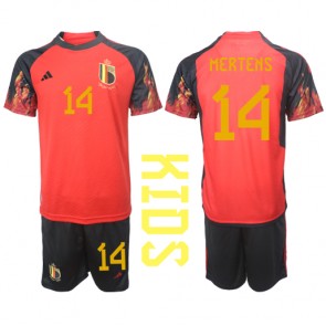 Belgija Dries Mertens #14 Domaci Dres za Dječji SP 2022 Kratak Rukavima (+ kratke hlače)